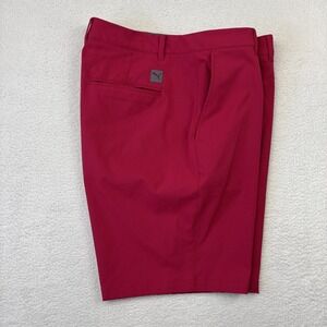 PUMA Mens 'Dealer' Performance Golf Shorts Size 40 Pink 10" Lightweight Stretch